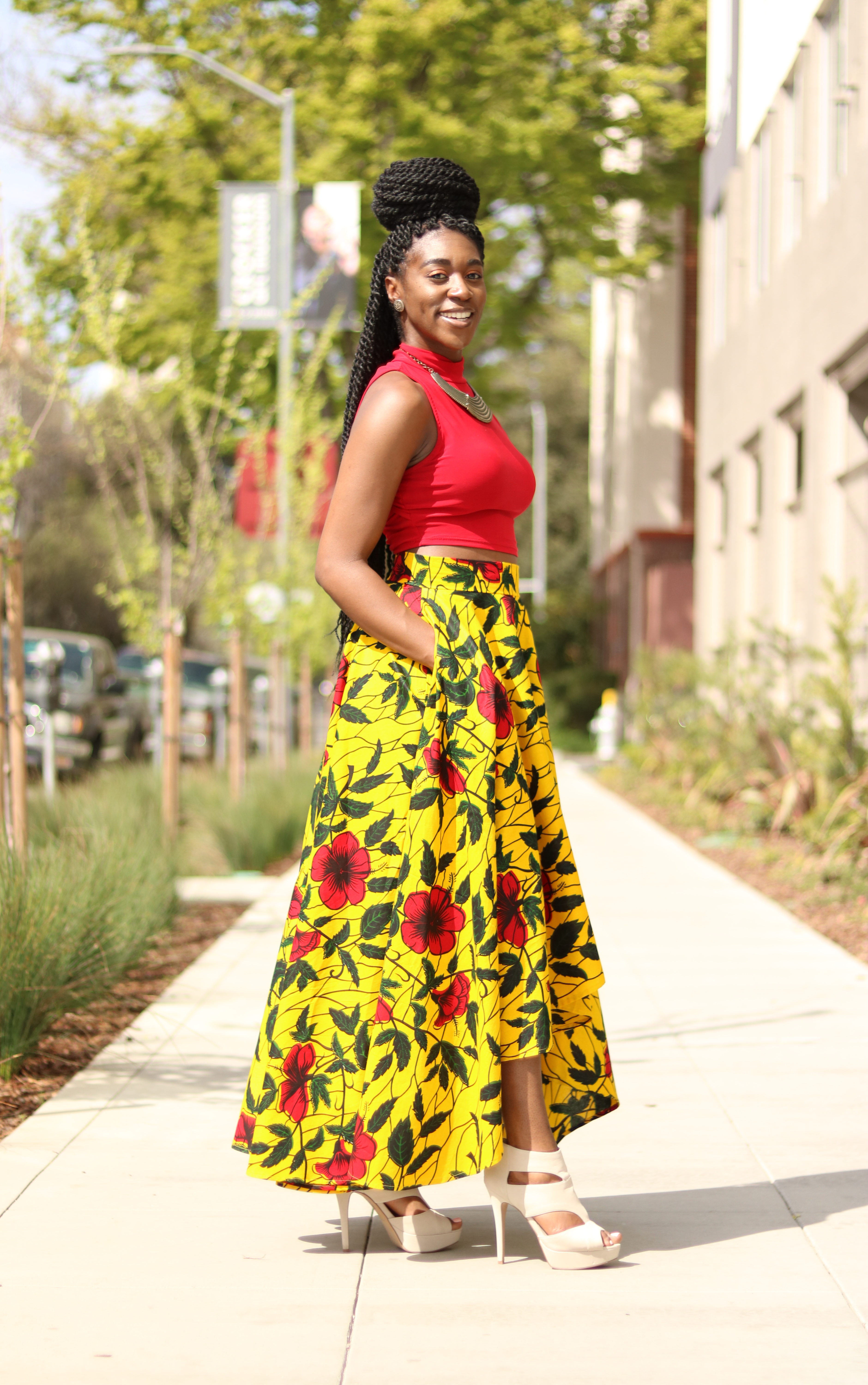 DIY High Low Maxi Circle Skirt with Pockets Tutorial 1 - Montoya Mayo