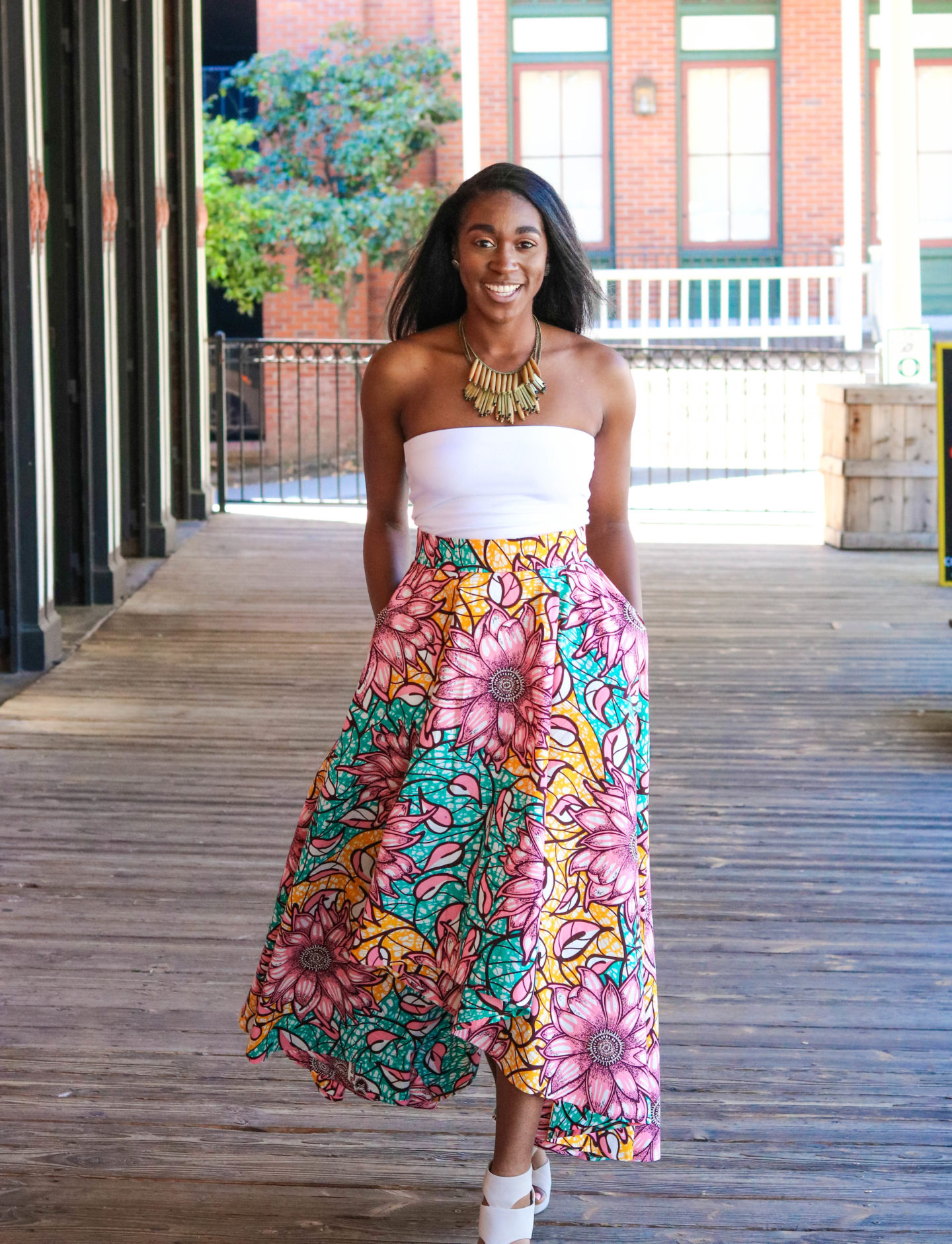 DIY High-Low Maxi Circle Skirt + Infinity Top - Montoya Mayo