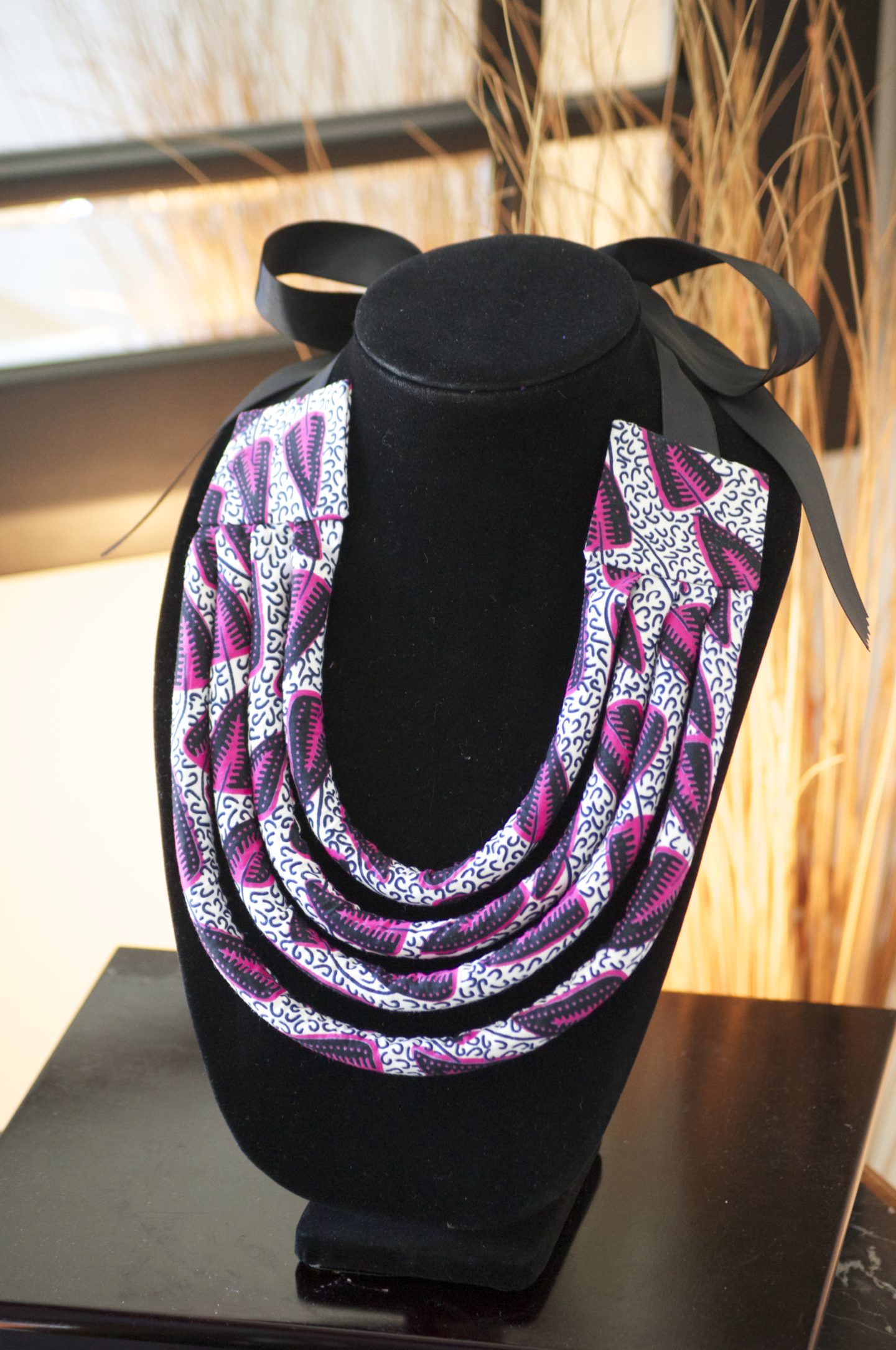 Diy african sale fabric necklace