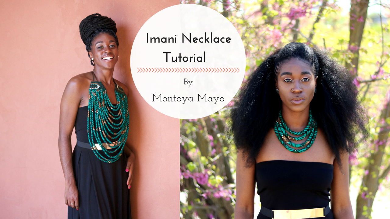 African Necklace, African Necklace, African Print Fabric Necklace, Ankara Necklace, Nigerian Fashion, DIY Necklace, Sewing for Beginners