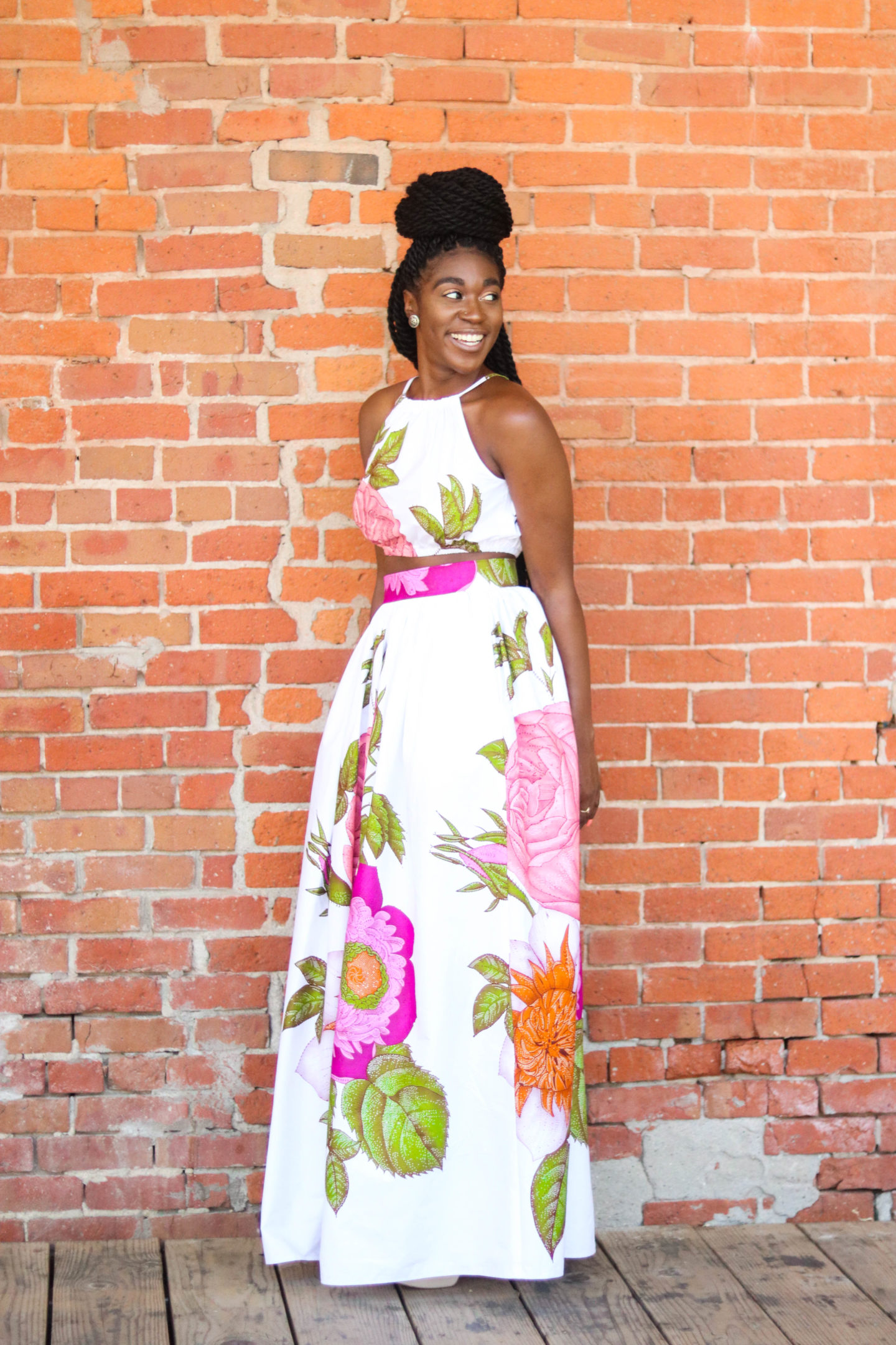 DIY Halter Crop Top and Gathered Maxi Skirt Tutorial - Montoya Mayo