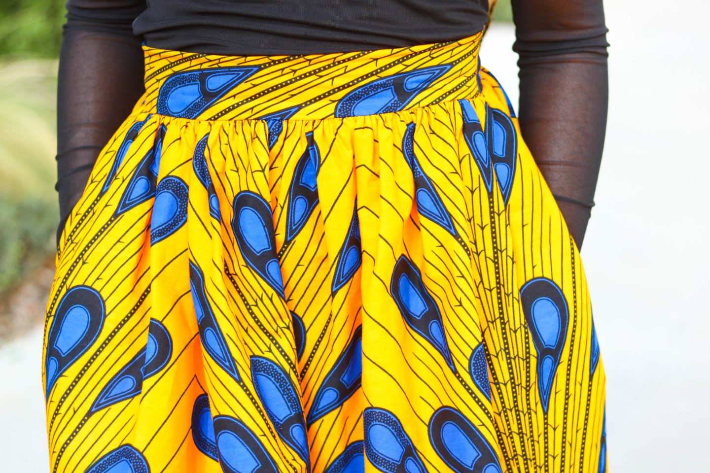 African fabric bogolan pattern high waist skirt by ekeeya