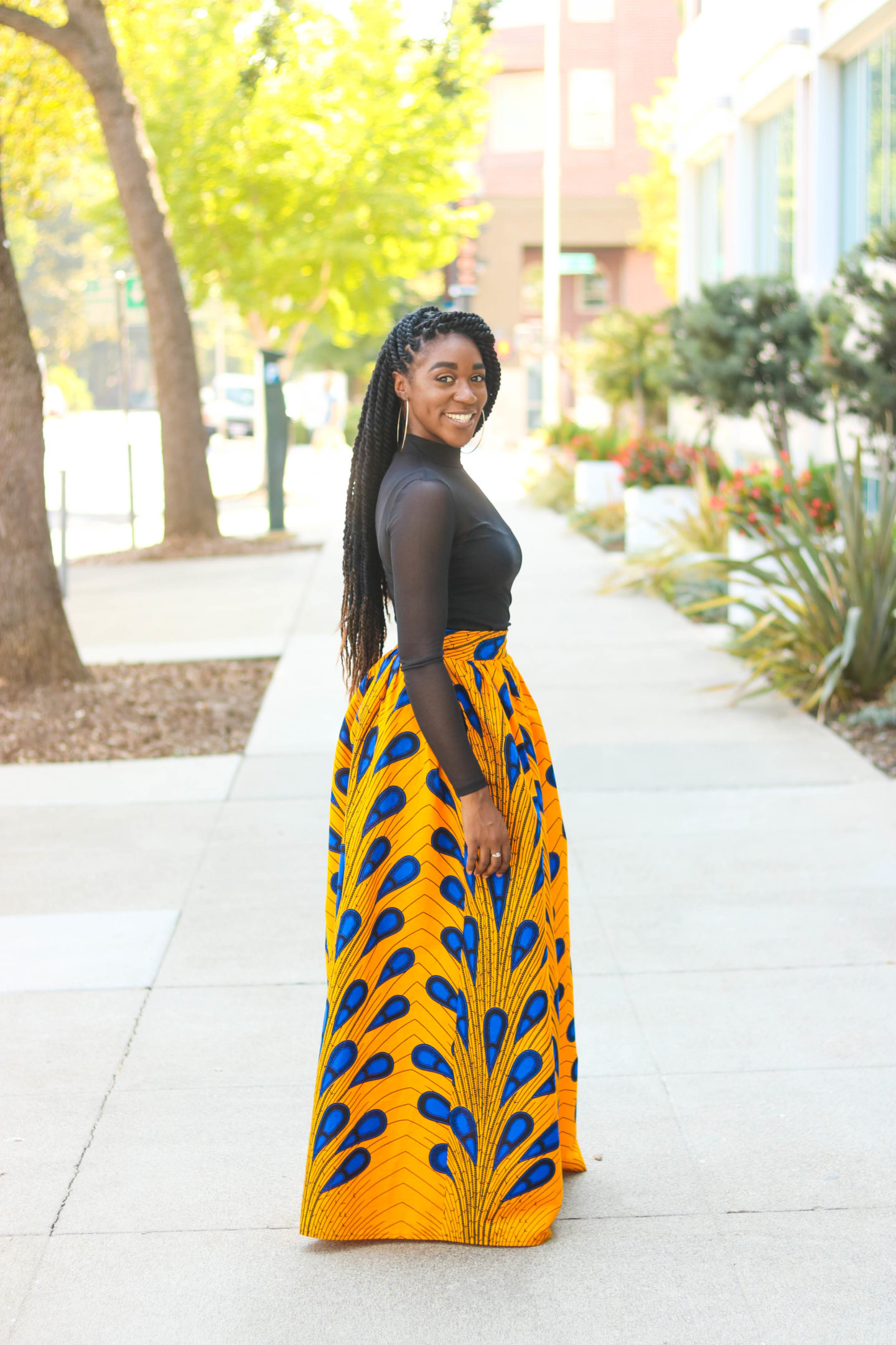 gathered maxi skirt