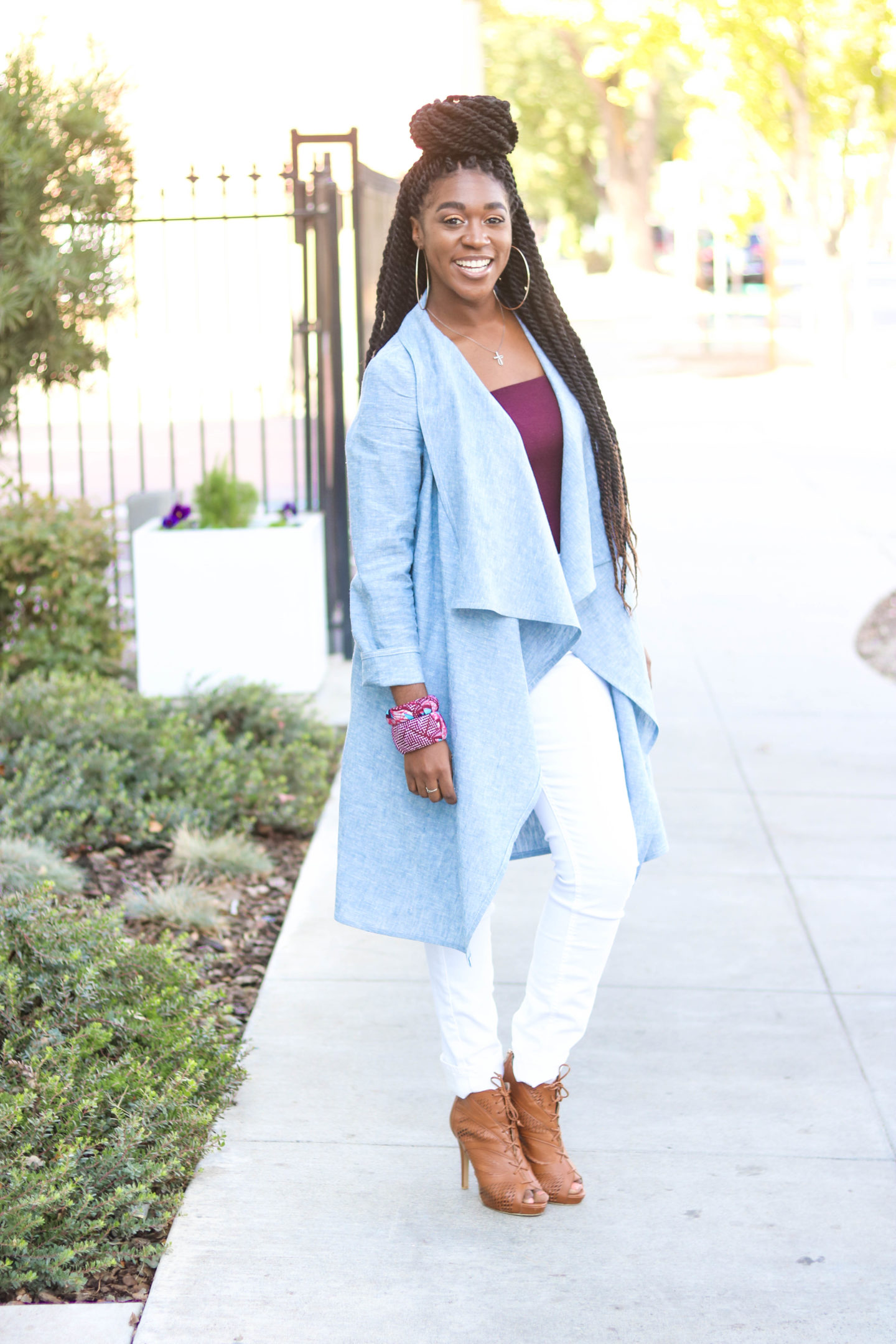 DIY Chambray Cardigan Coat with Pockets B6244