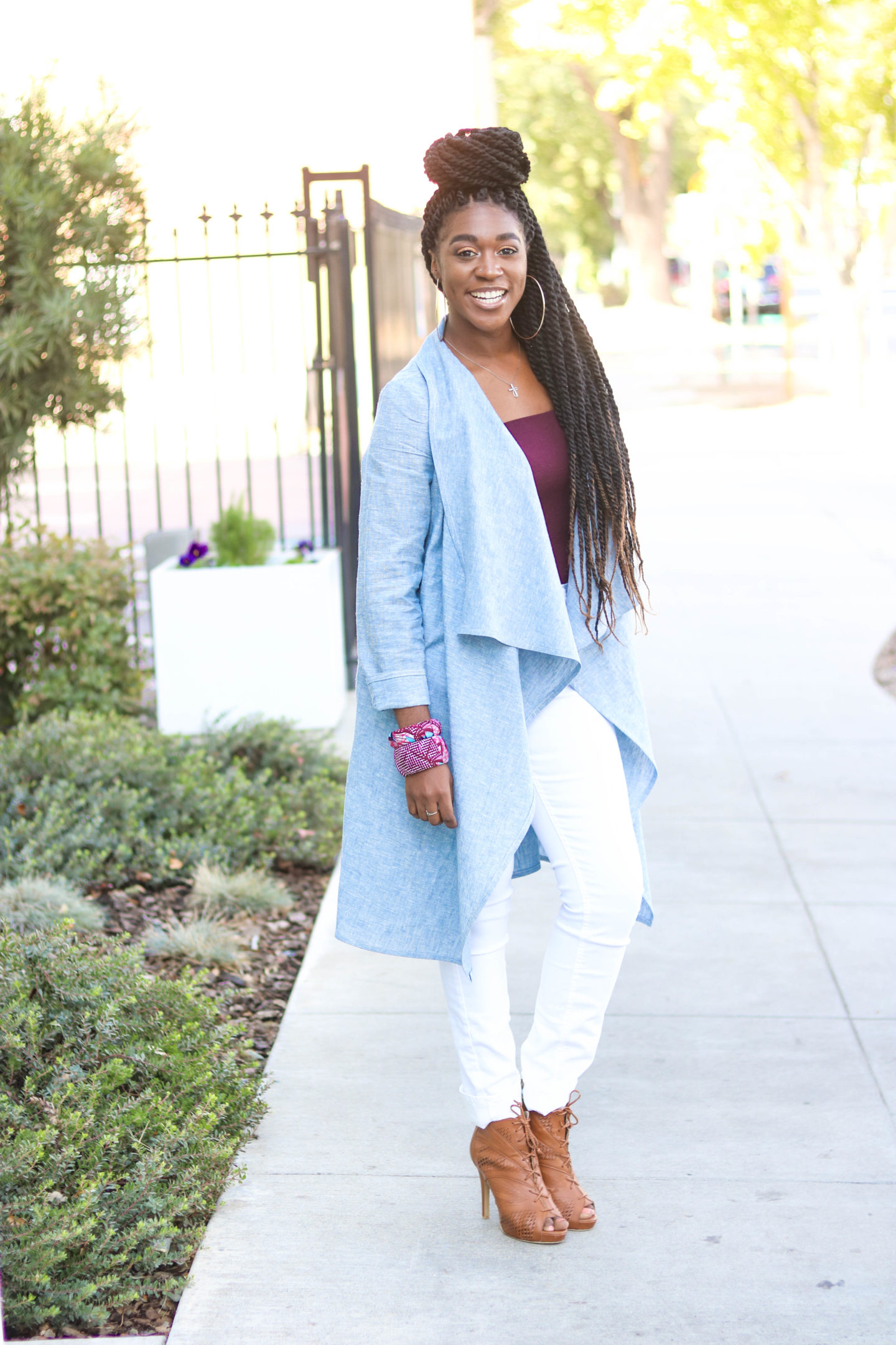 DIY Chambray Cardigan Coat with Pockets B6244