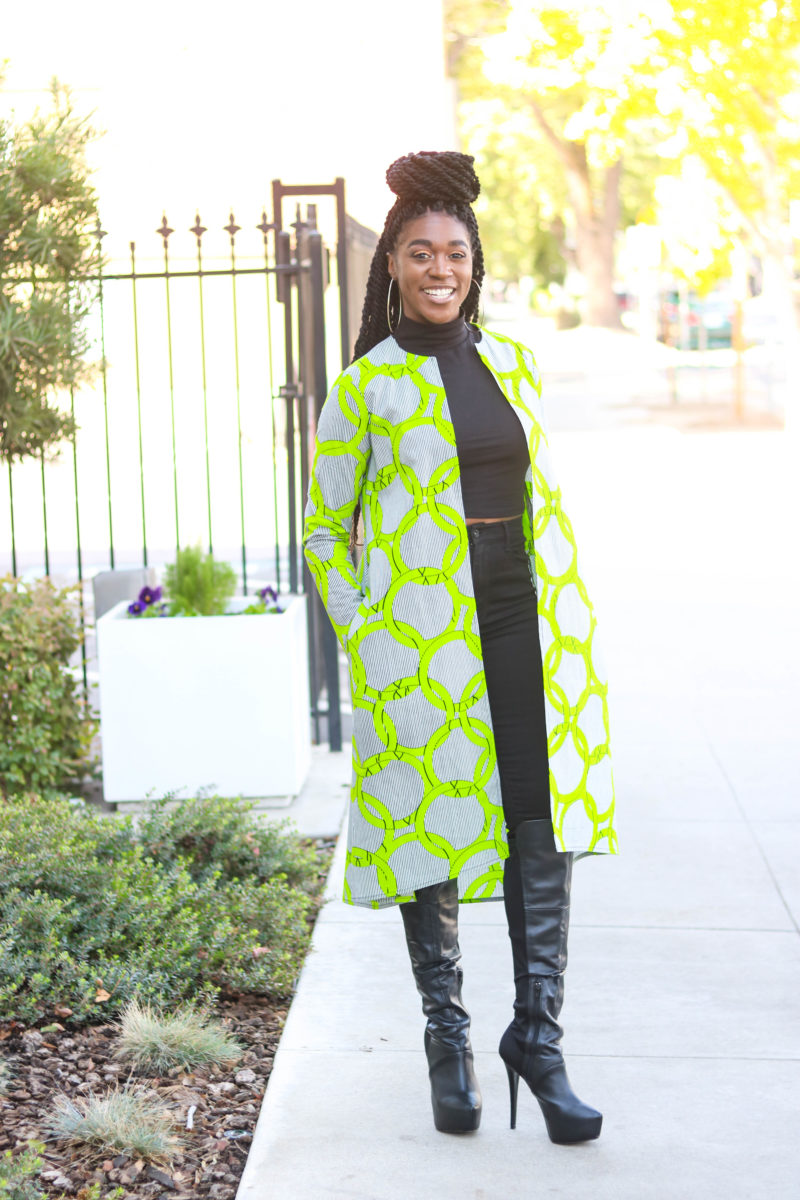 DIY Duster, African Print Duster, Coat, Long Coat, Duster with pockets, sewing tutorials, African Fashion, African Print Fashion, DIY Fashion, Sewing tutorials for beginners, High-Low Duster