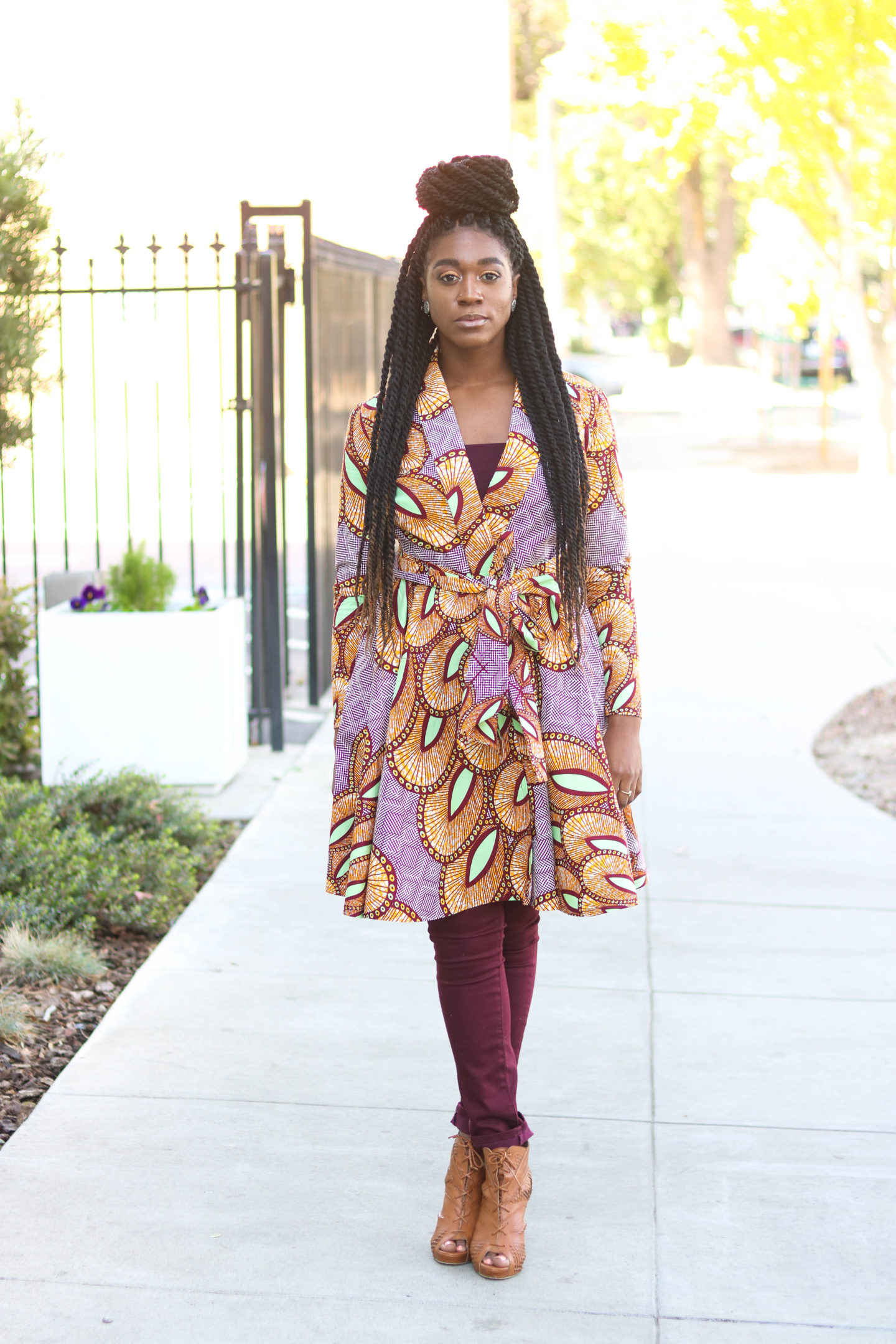 DIY African Ankara Print Coat Dress with Pockets Tutorial M6844, African Fashion, Kitenge, Nigerian Fashion, Ghanaian Fashion, Modern African Fashion, Beginners Sewing Tutorial 