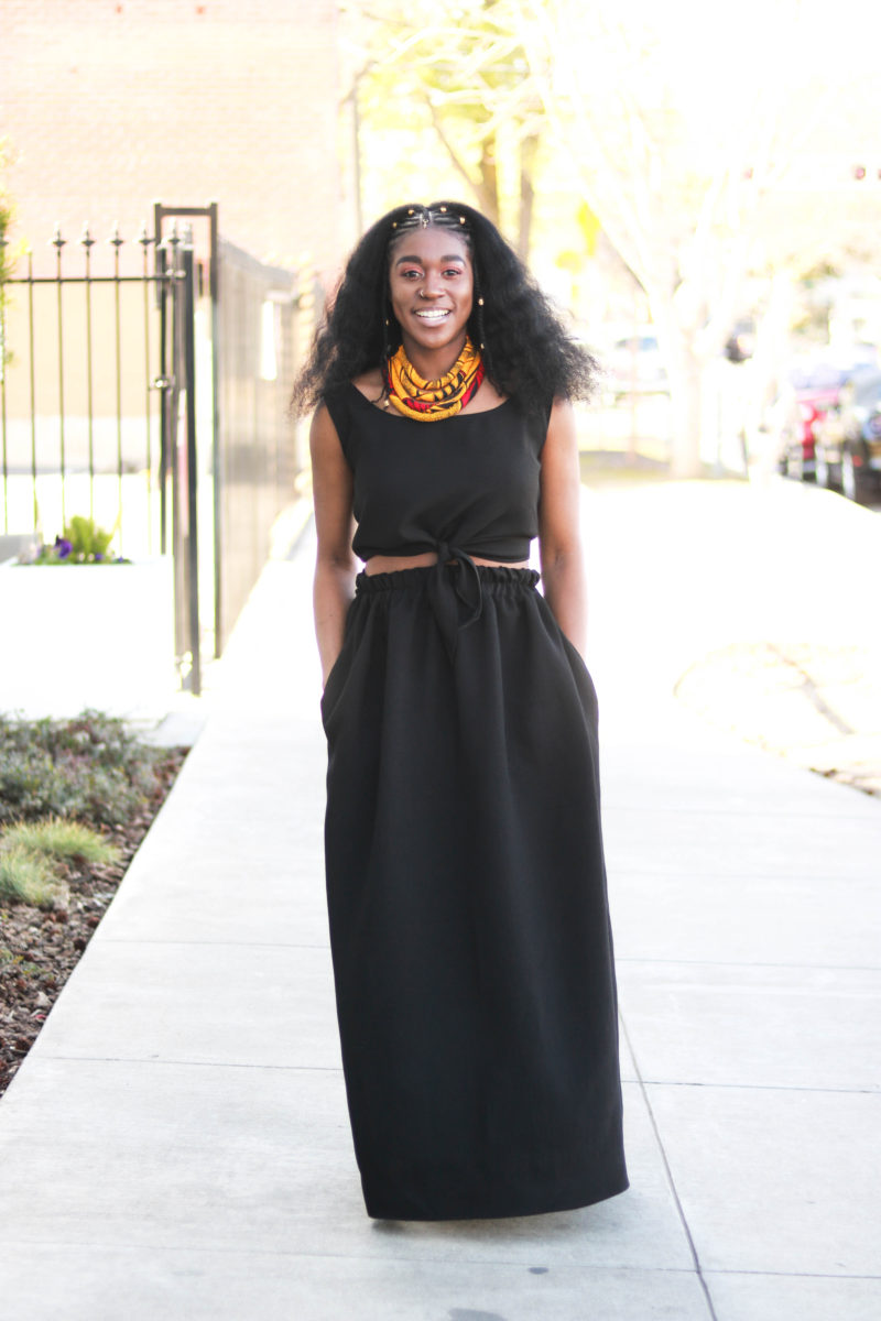 DIY-Crepe-Maxi-Skirt-Side-Slits-Pockets-Sewing-Tutorial-Easy-Elastic-Waistband-Ruffle-