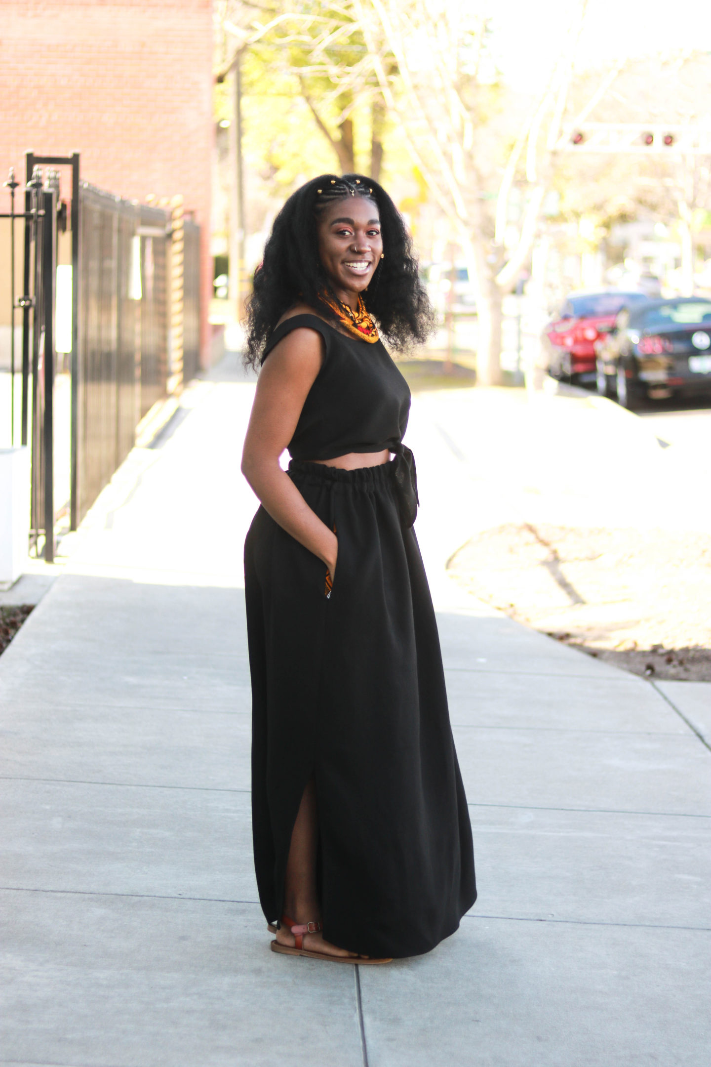 Easy Maxi Skirt with Side Slits and Pockets - Montoya Mayo