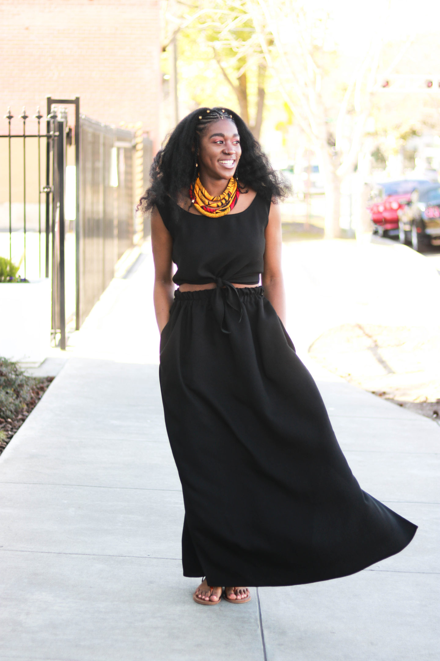 Easy Maxi Skirt with Side Slits and Pockets - Montoya Mayo