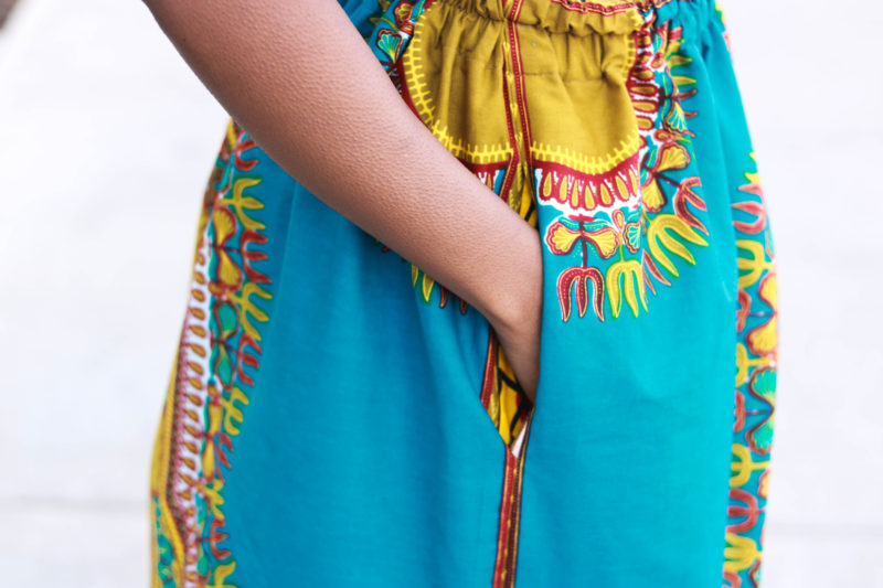 DIY-Dashiki-Maxi-Skirt-Side-Slits-Sewing-Tutorial-Easy-Elastic-Waistband-Ruffle- Beginner Sewing