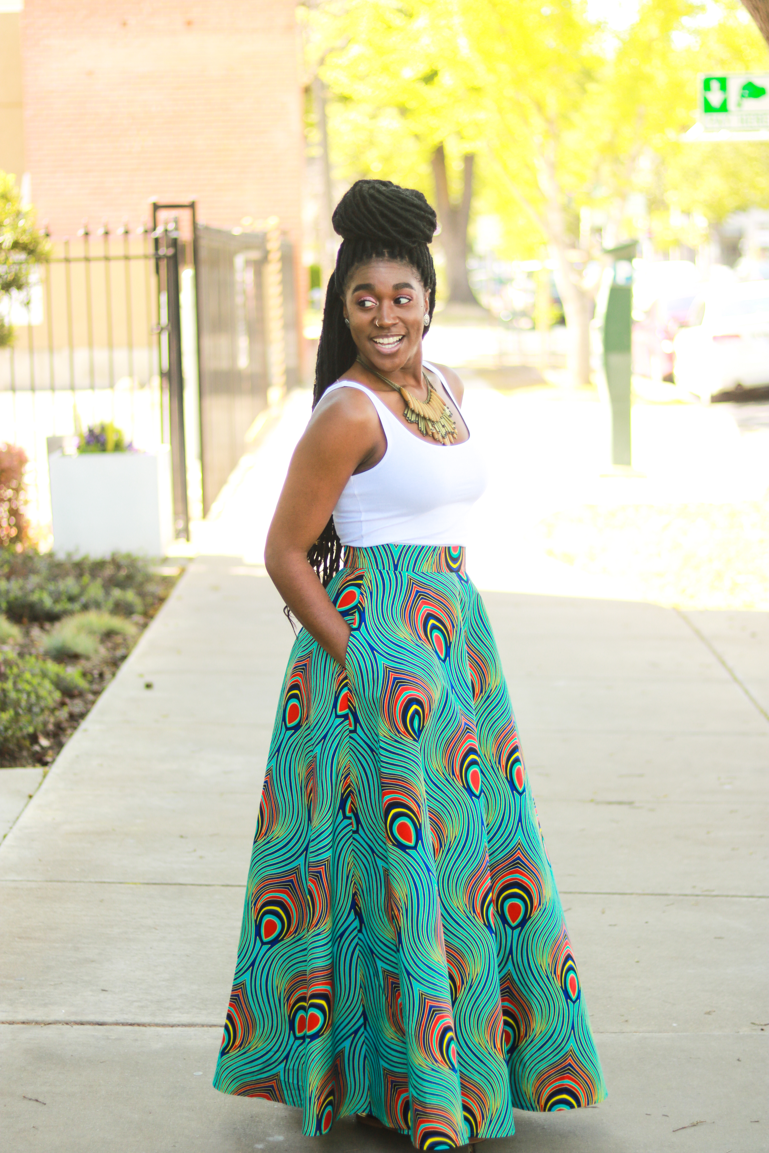 DIY Half Circle Skirt with Pockets Tutorial Maxi Midi Ankara