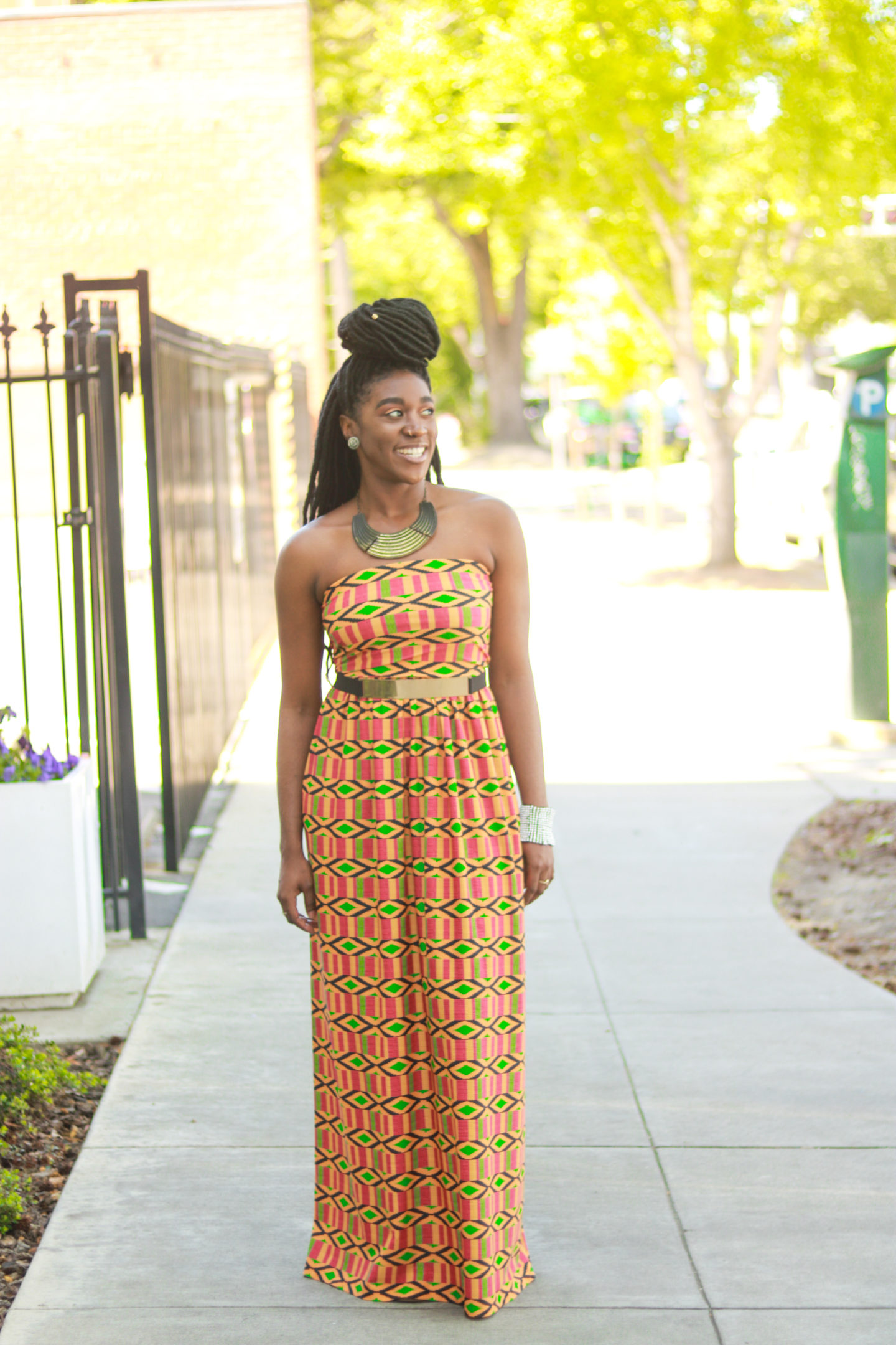 DIY Halter Top Maxi Dress Tutorial Ankara African Kente Knit Fabric Summer Fashion Spring Fashion
