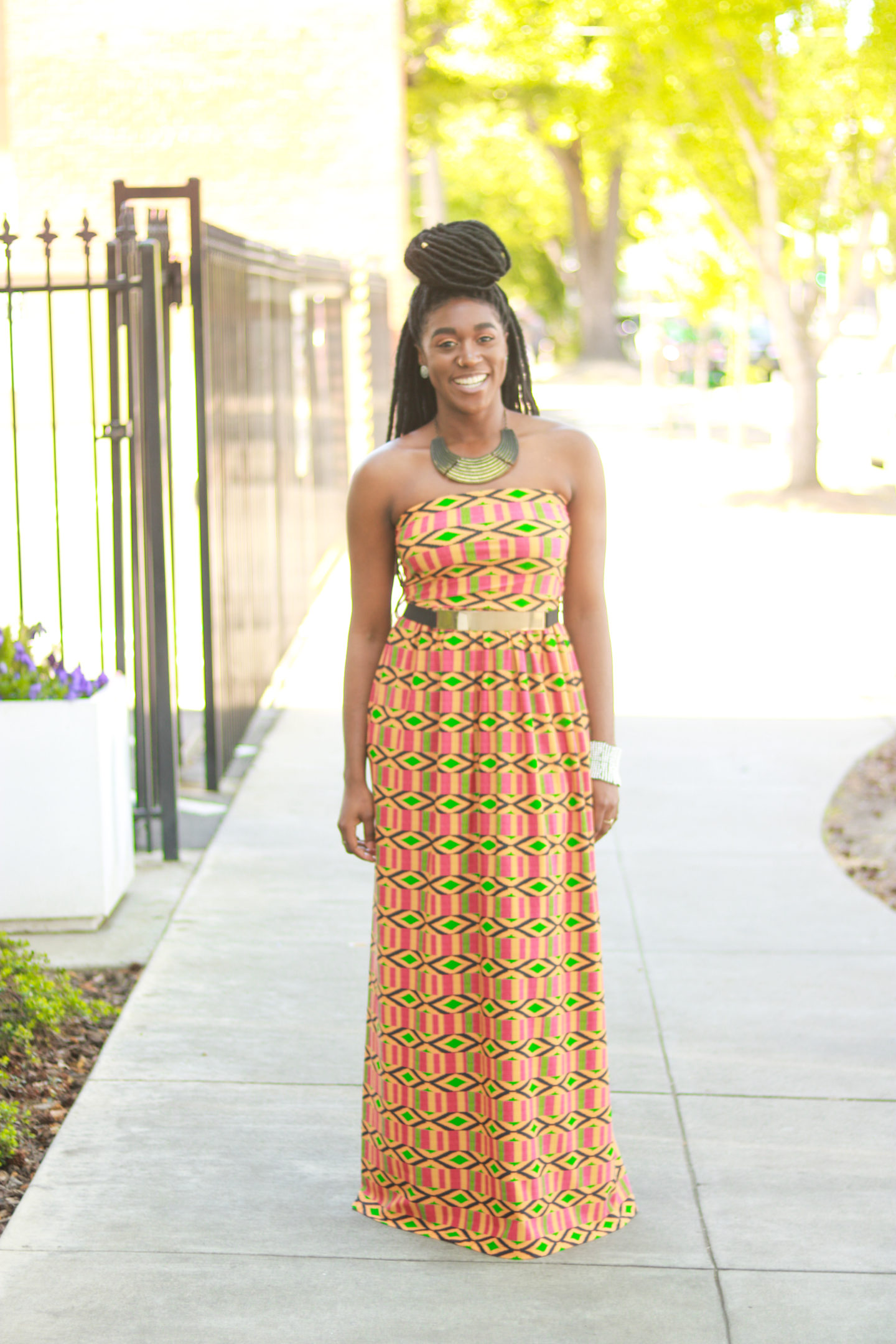 DIY Halter Top Maxi Dress Tutorial Ankara African Kente Knit Fabric Summer Fashion Spring Fashion