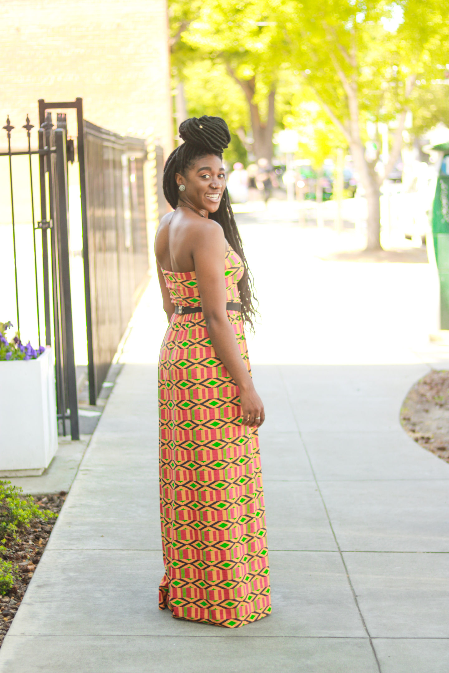 DIY Halter Top Maxi Dress Tutorial Ankara African Kente Knit Fabric Summer Fashion Spring Fashion