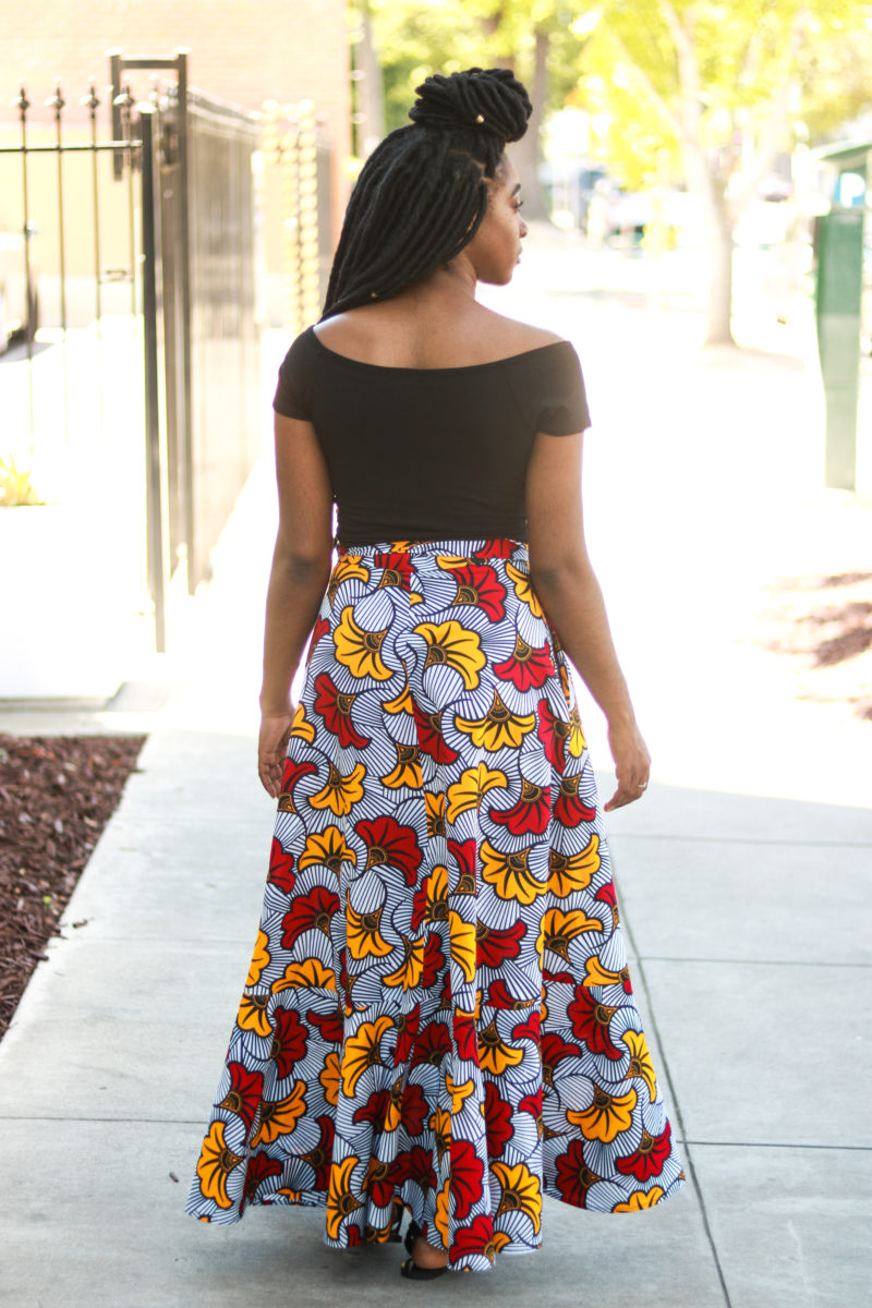 Simplicity 8606 Pattern Review Ankara African Print Maxi Wrap Skirt