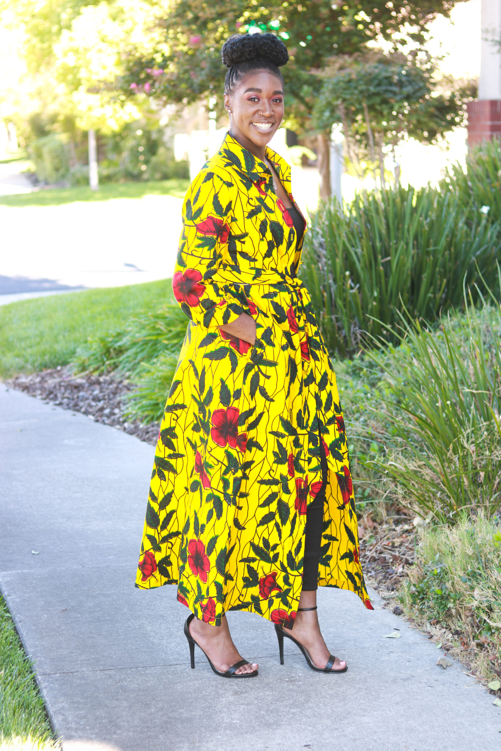 DIY Ankara African Wax Print Shirt Dress Simplicity 8546 Review -2 -  Montoya Mayo