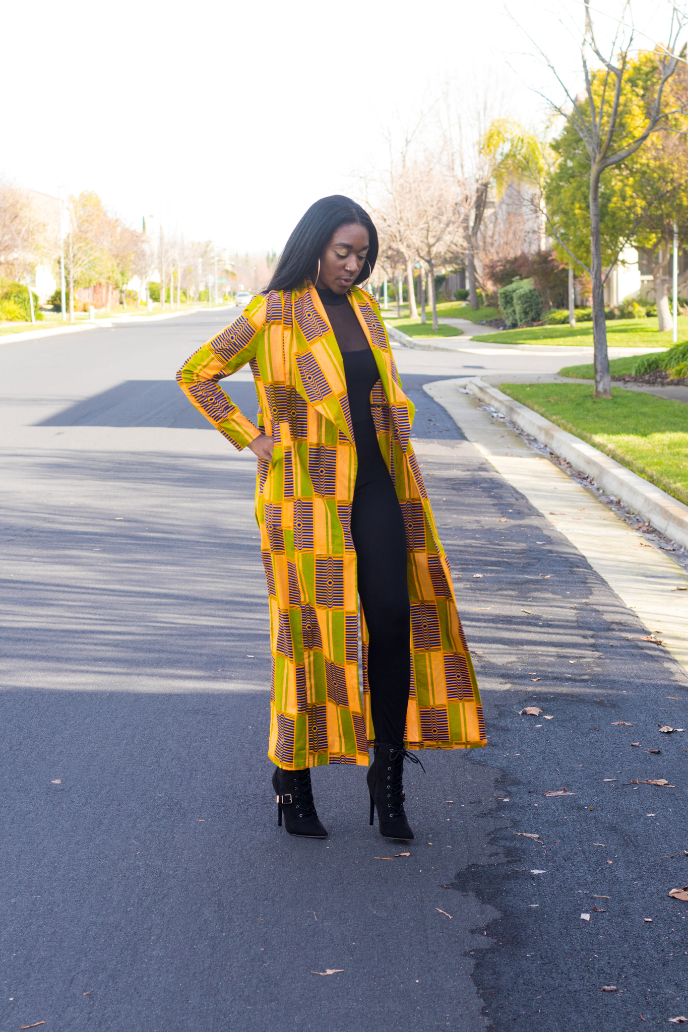 DIY Cambria Duster Kente Print African Print Coat