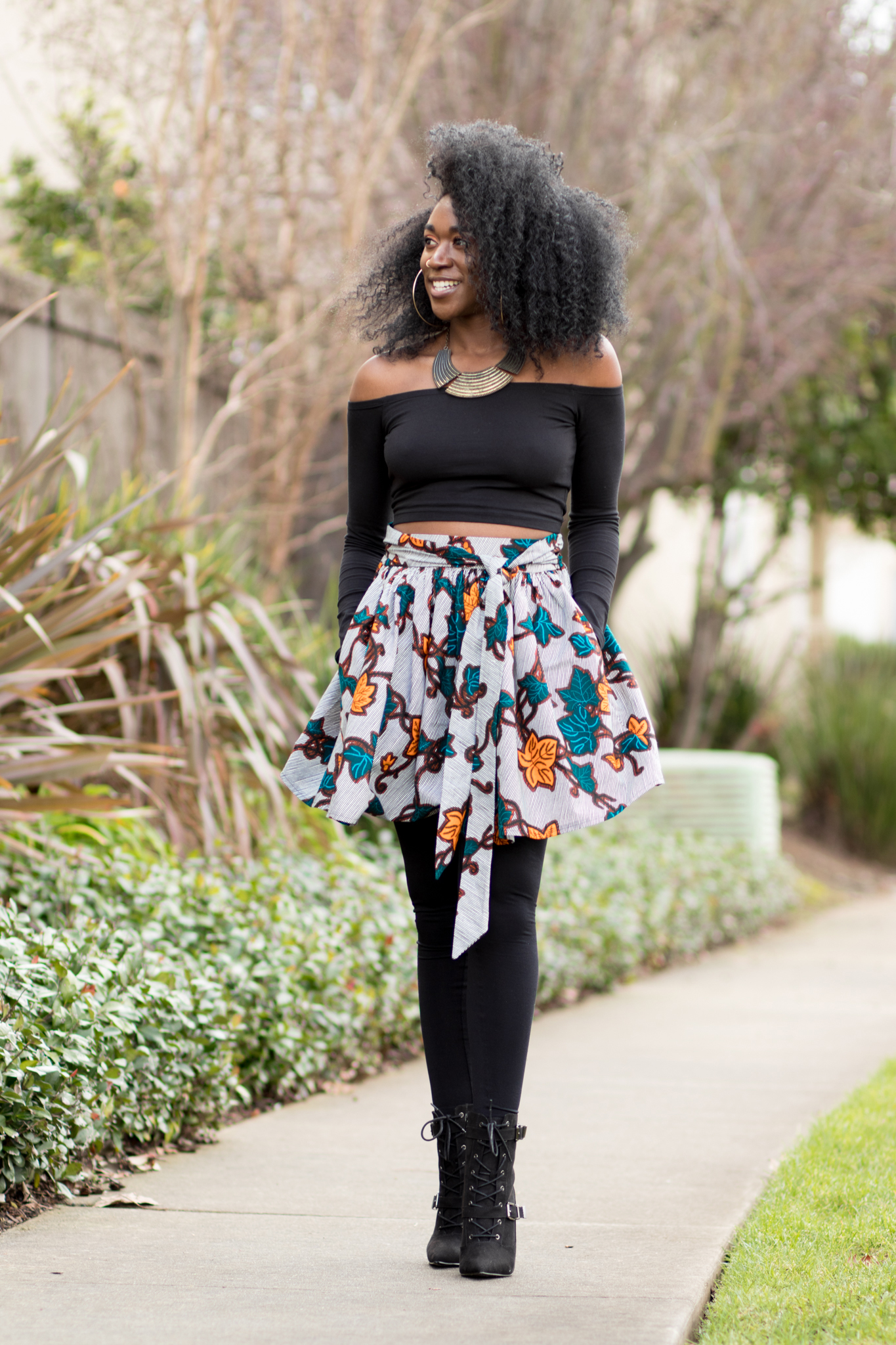 DIY How to Sew Flat Front Elastic Back Skirt with Pockets Tutorial Ankara  African Print -7 - Montoya Mayo