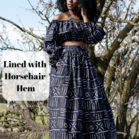 DIY How to Sew Flat Front Elastic Back Maxi Skirt Midi Skirt Mini Skirt with Pockets and belt loops beginner sewing Tutorial Ankara African Print