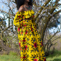 DIY How to Sew Flat Front Elastic Back Maxi Skirt Midi Skirt Mini Skirt with Pockets and belt loops beginner sewing Tutorial Ankara African Print