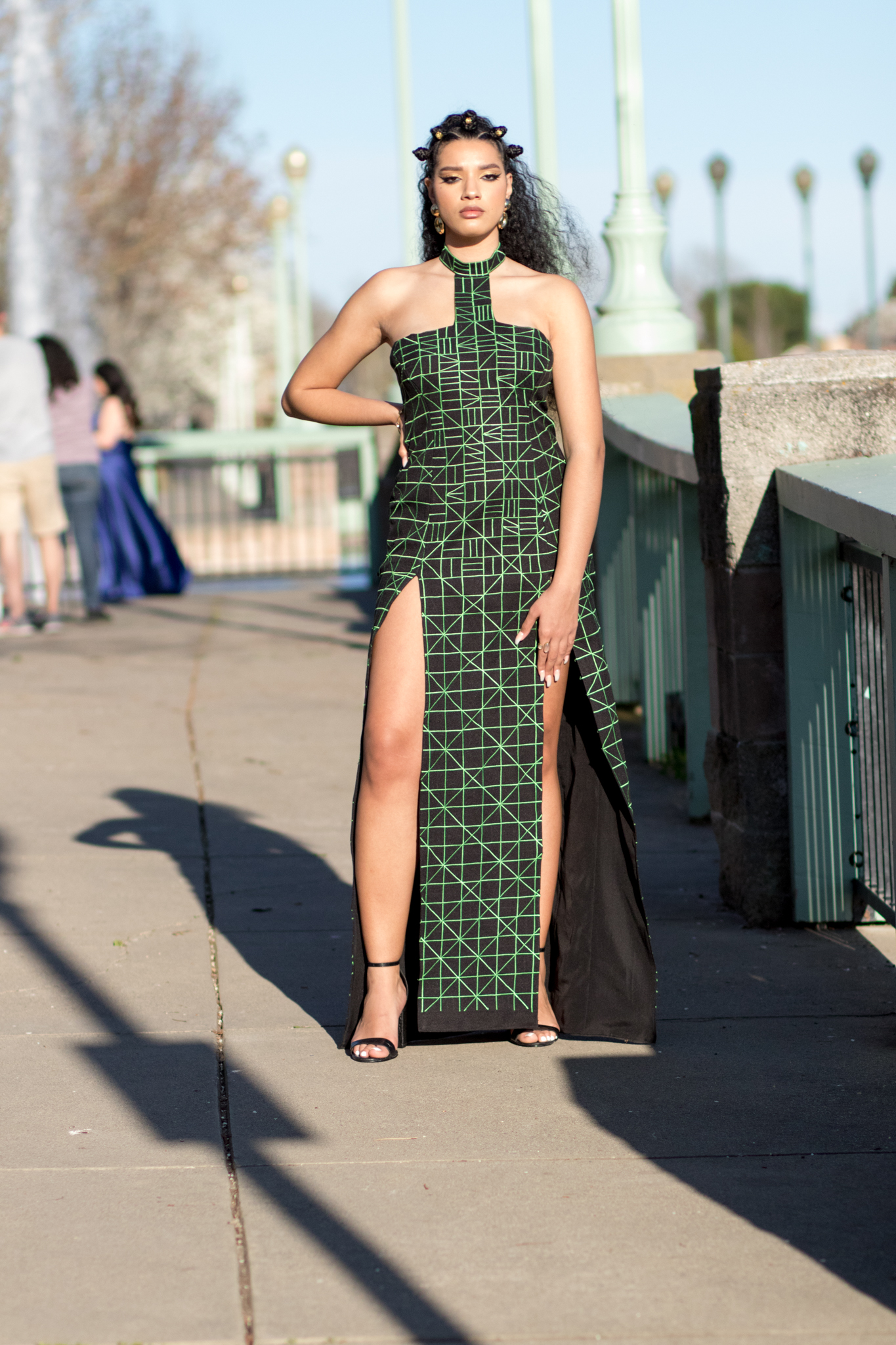 DIY Black Panther Inspired Prom Dress Wakanda Nakia Casino Lupita Front Slit Maxi -1