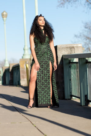 DIY Black Panther Inspired Prom Dress Wakanda Nakia Casino Lupita Front Slit Maxi -1