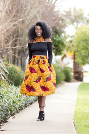 DIY Flat Front Elastic Back Midi Skirt - Montoya Mayo