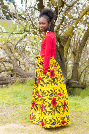 DIY How to Sew Flat Front Elastic Back Skirt with Pockets and belt loops beginner sewing Tutorial Ankara African Print