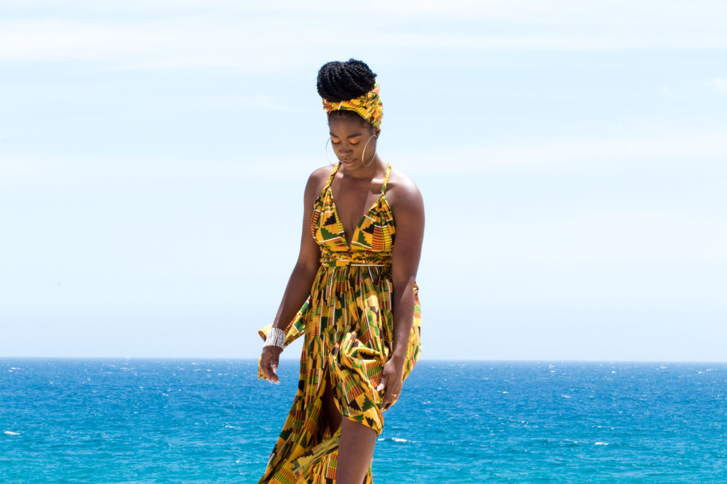 DIY Infinity Maxi Dress with High Front Slit and Pockets Ankara African Print Kente Print 