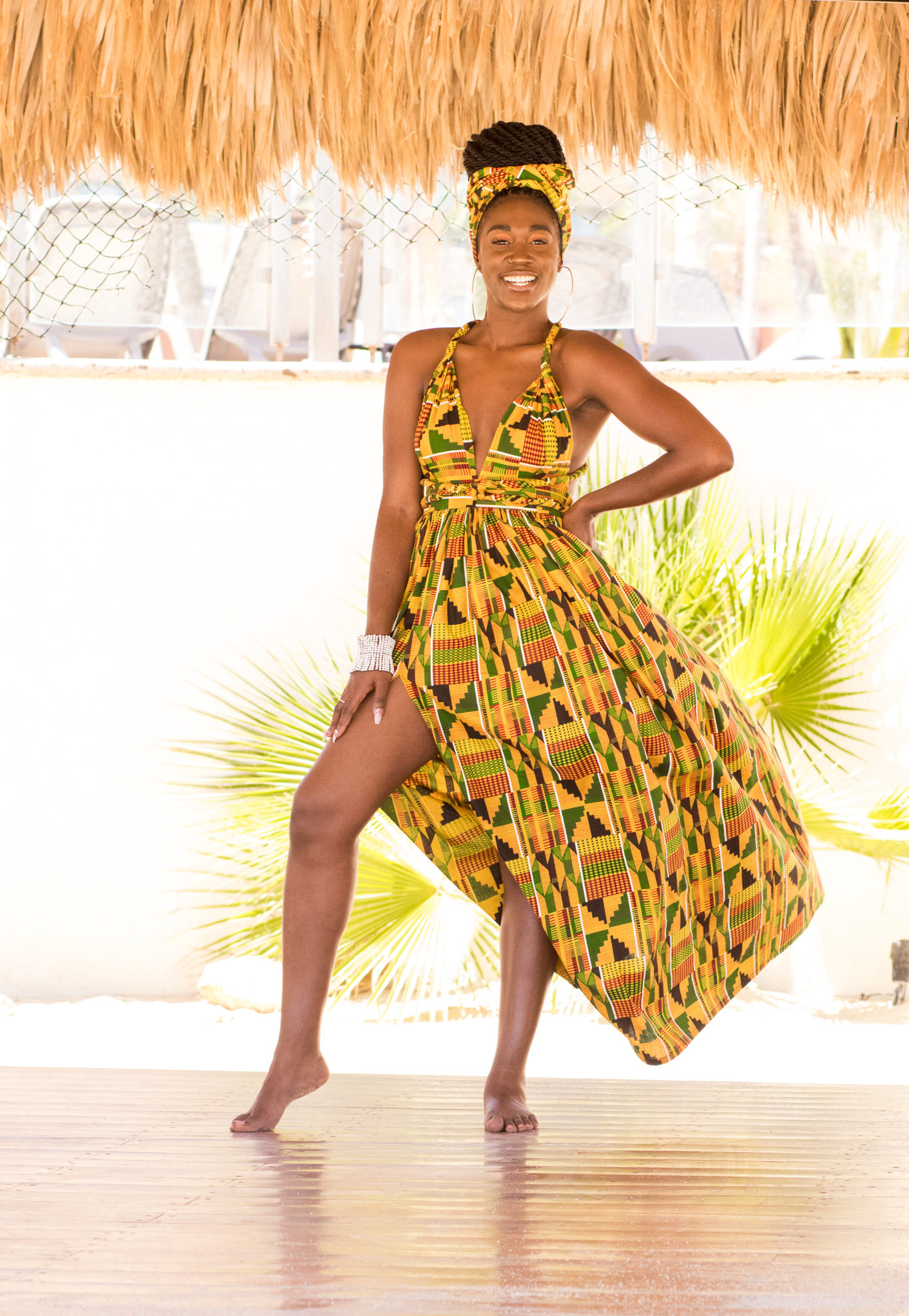 DIY Infinity Maxi Dress with High Front Slit and Pockets Ankara African Print Kente Print