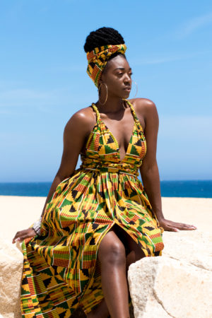 DIY Infinity Maxi Dress with High Front Slit and Pockets Ankara African Print Kente Print