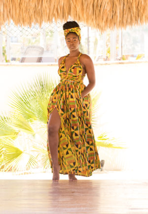 DIY Infinity Maxi Dress with High Front Slit and Pockets Ankara African Print Kente Print