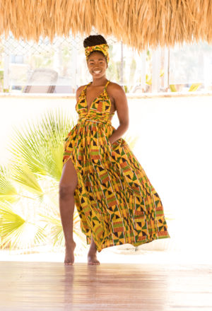 DIY Infinity Maxi Dress with High Front Slit and Pockets Ankara African Print Kente Print