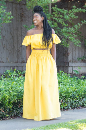 DIY Linen Drawstring Elastic Waist Maxi Skirt Tutorial