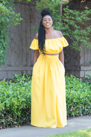 DIY Linen Drawstring Elastic Waist Maxi Skirt Tutorial