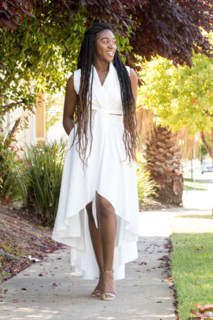 DIY High Low Faux Wrap Circle Skirt White