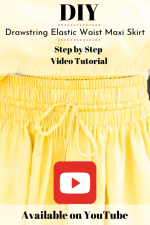 DIY Drawstring Elastic Waist Maxi Skirt Video Tutorial - Montoya Mayo