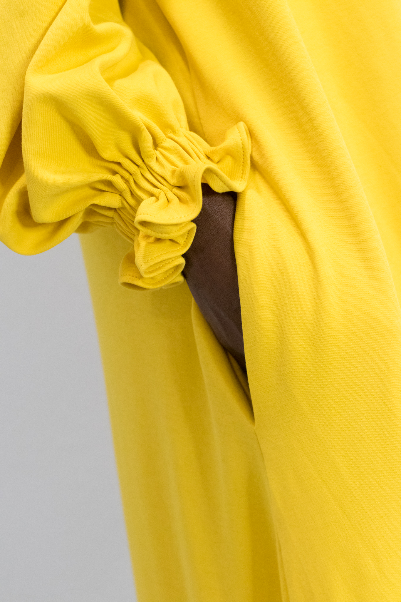 DIY Bishop Sleeve with Ruffle Cuff Duster yellow New look 6305