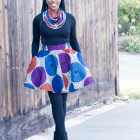 DIY Flat Front Elastic back full circle skirt mini Ankara African print fall winter fashion