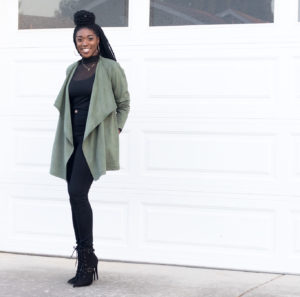 DIY Waterfall Army Green Olive Suede Jacket Suede Coat Burda 7184