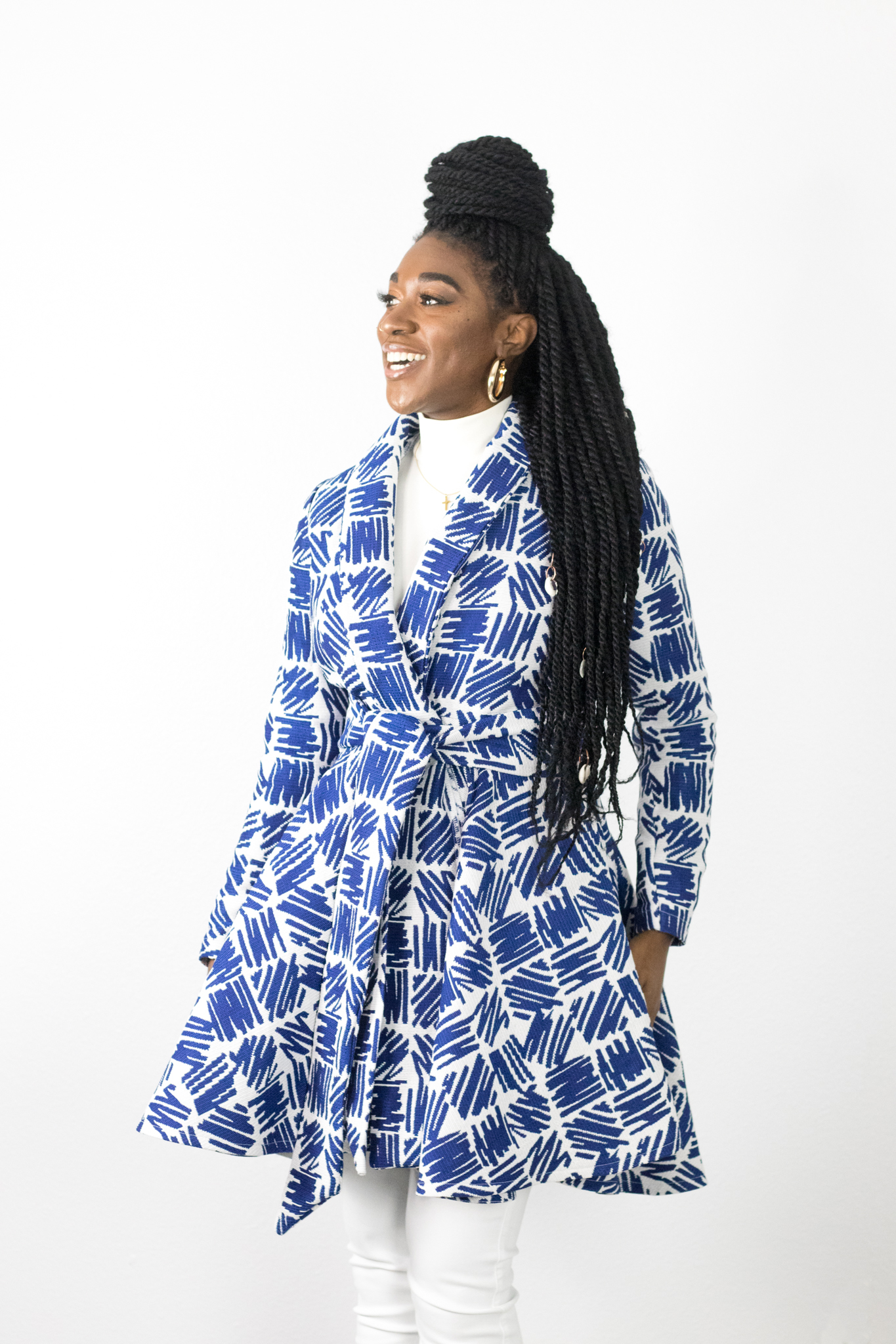 DIY Sewing Wrap Coat Dress Printed Outdoor Fabric Joann