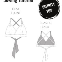 Infinity top, faux dress, sewing tutorial, flat front elastic back