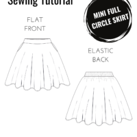 Full circle skirt sewing tutorial with pockets, flat front elastic back-midi, maxi, mini