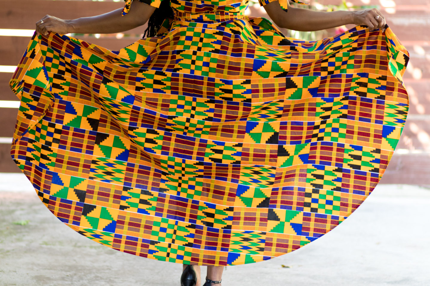 DIY high low maxi dress Ankara African print kente print tie sleeve