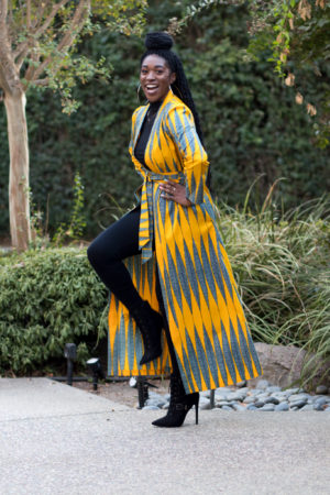 DIY Duster Sewing New Look 6305 Ankara African Print Yellow Orange