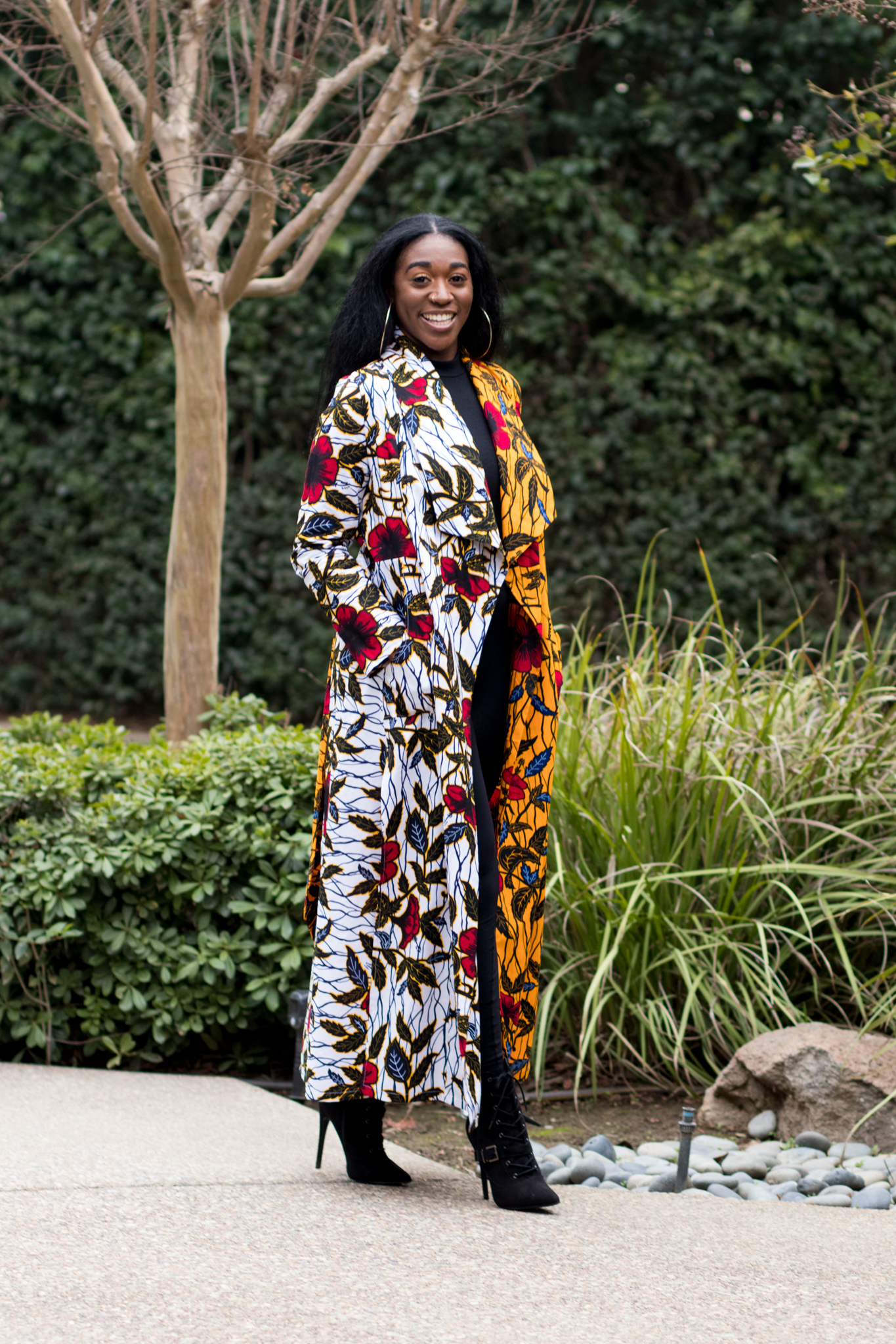 DIY Two Toned Cambria Duster Friday Pattern Co. Ankara African Print Two Prints Two Colors Half and Half