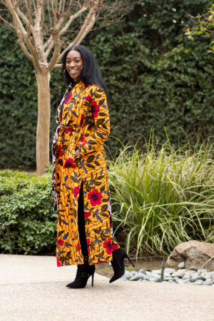 DIY Two Toned Cambria Duster Friday Pattern Co. Ankara African Print Two Prints Two Colors Half and Half