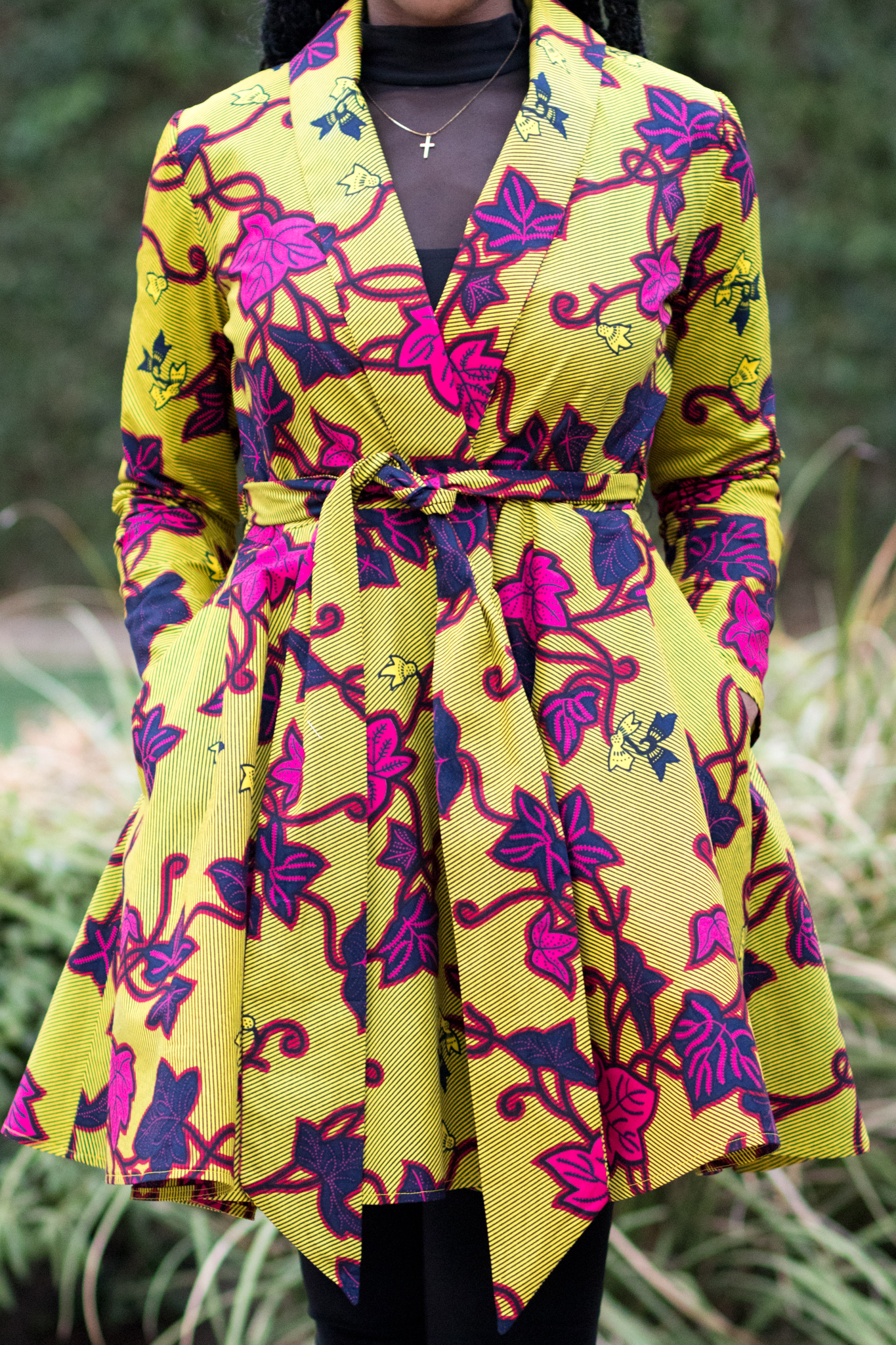 DIY Sewing Tutorial Wrap Coat Dress and Half Circle Skirt Ankara African Print Fashion