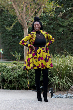 DIY Sewing Tutorial Wrap Coat Dress and Half Circle Skirt Ankara African Print Fashion